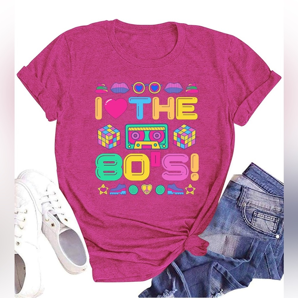 80s Graphic Tee - Pink